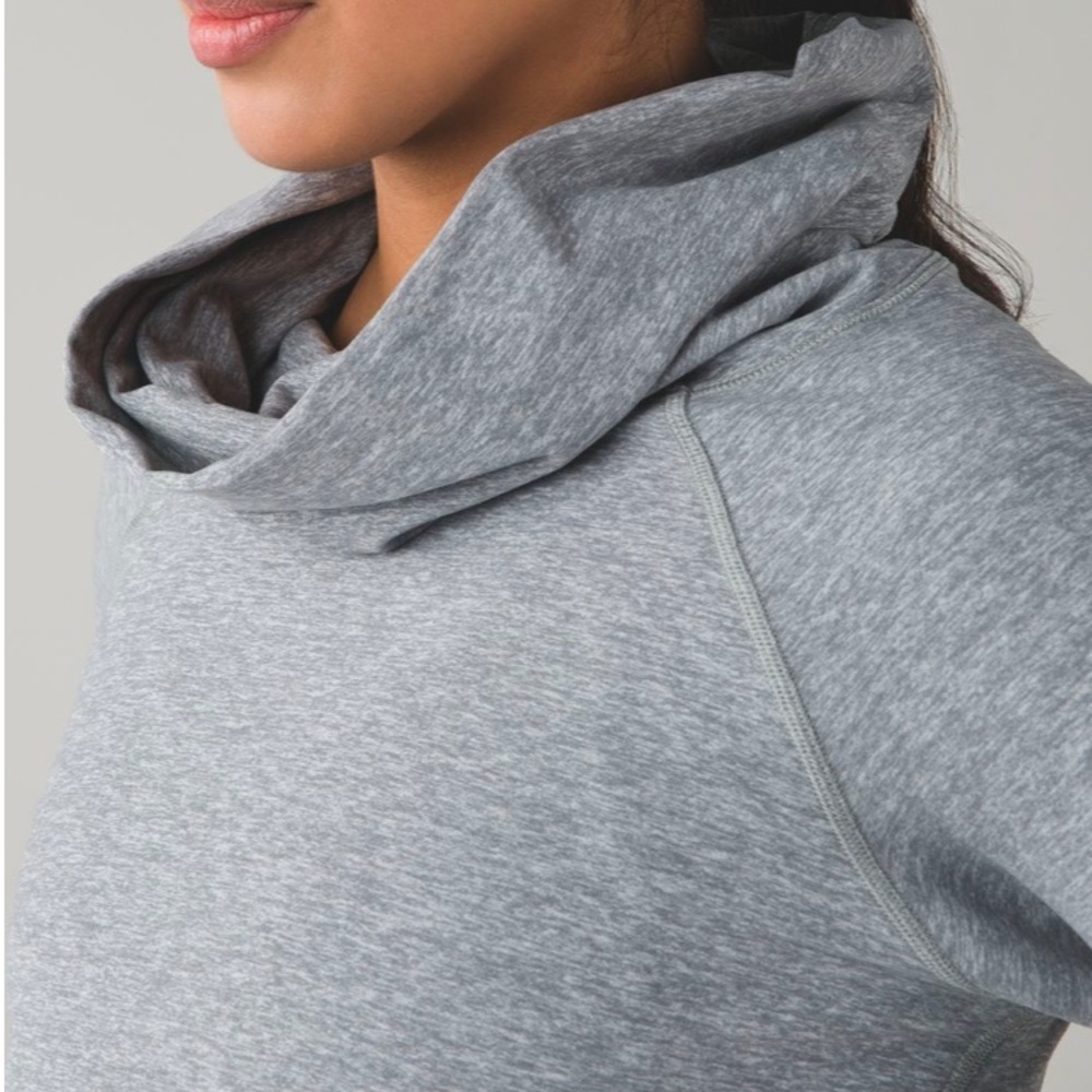 lululemon Make A Move Long Sleeve Funnel Neck Heathered Battleship